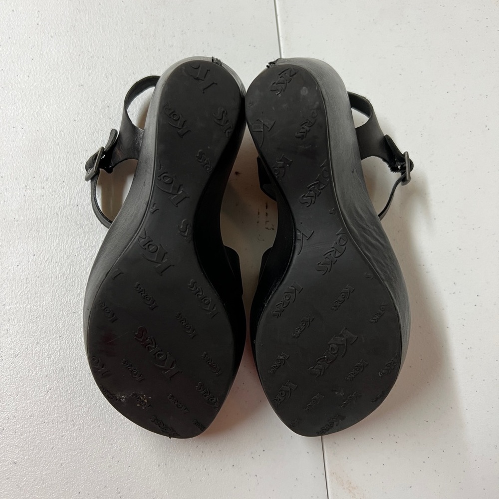 Kork-Ease Black Wedge Sandals - Picture 5 of 6
